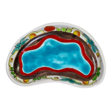 Sicilian handmade Half Moon Tray Dammusi MZL20DA de simone pottery Sicilian handmade Half Moon Tray Dammusi MZL20DA de simone pottery